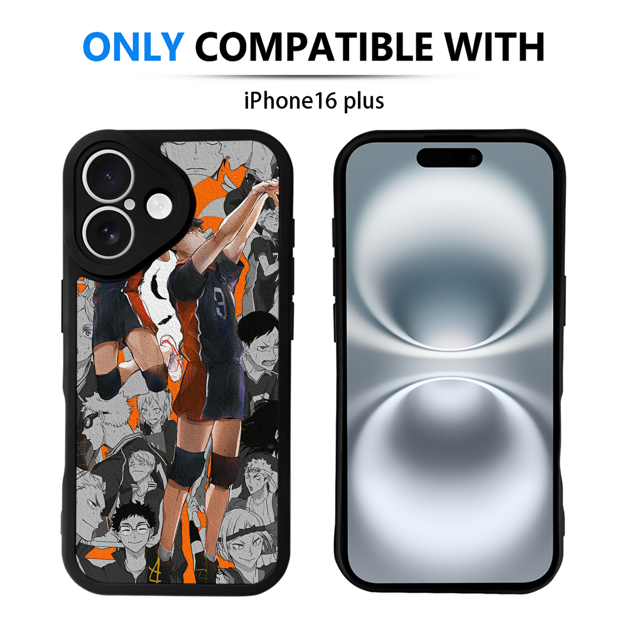 （画像用） ハイキュー!! Haikyu!! 【iPhone 16シリーズ対応】シリコンスマホケース（レザー調） 材質：シリコン